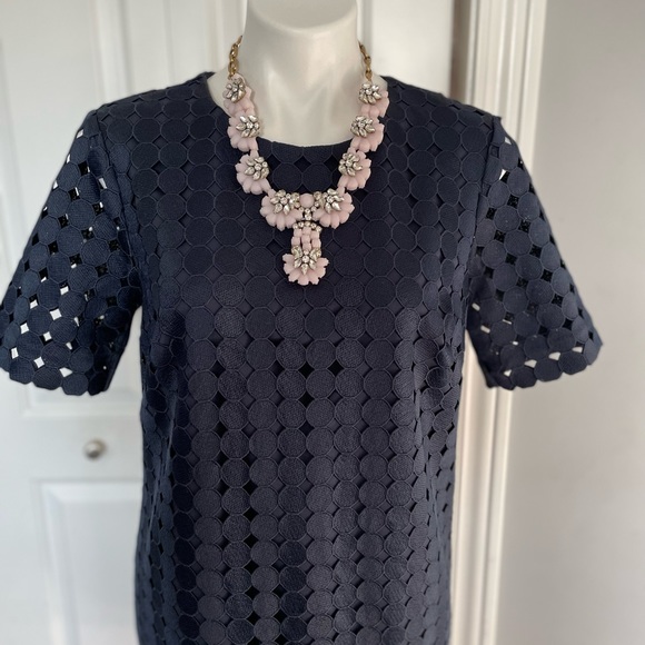 Banana Republic Navy Shift Dress Embroidery Overlay - Picture 9 of 9